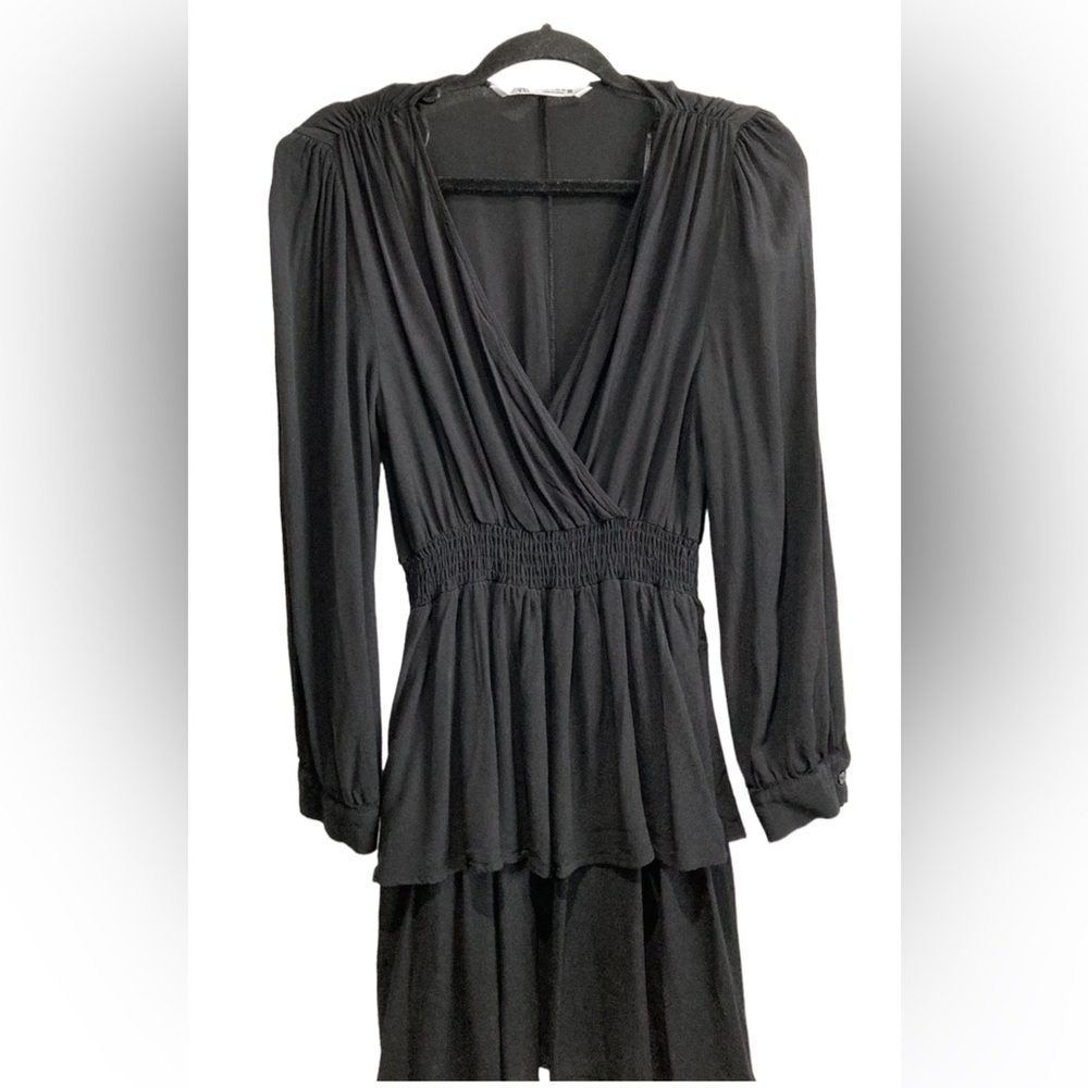 Zara Black Tiered Dress Medium Women’s